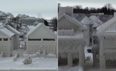 Pamje të pabesueshme nga Ontario: Shtëpitë mbulohen plotësisht me akull