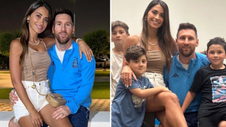 Messi relaksohet me bashkëshorten Antonela dhe fëmijët e tyre pasi udhëhoqi Argjentinën për në çerekfinale të Kupës së Botës