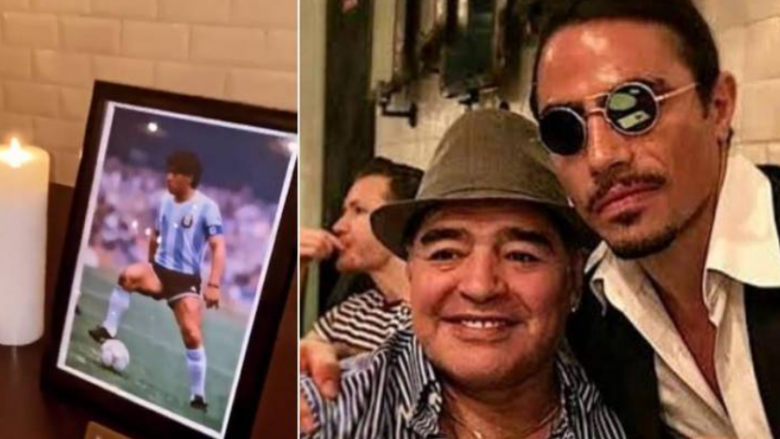Pas ndërhyrjes dhe veprimeve në festimet për Kupën e Botës – Salt Bae tregon tavolinën që e ka rezervuar përgjithmonë për Maradonan