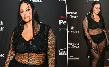 Ashley Graham ekspozon me krenari format trupore në fustanin prej rrjete