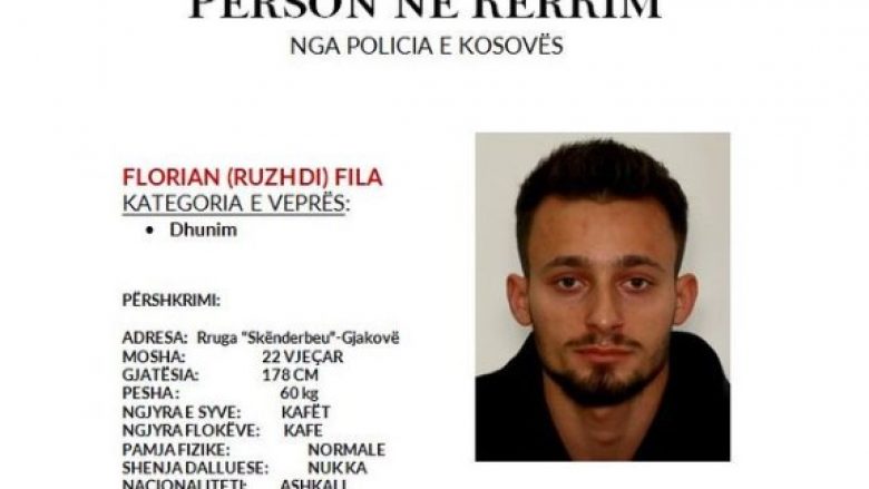 Policia kërkon bashkëpunimin e qytetarëve për arrestimin e Florian Filas, dyshohet për dhunim