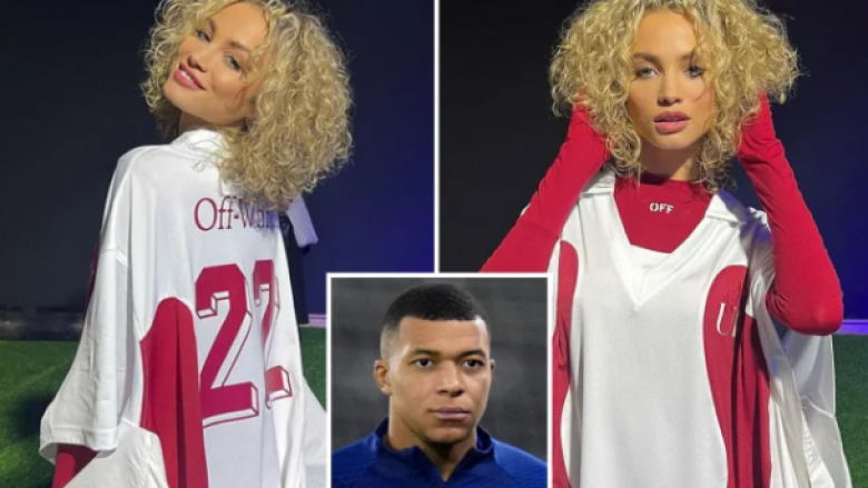 E dashura e përfolur e Kylian Mbappe, Rose Bertram mahniti në shfaqjen e modës në Katar – teksa futbollisti po zhvillon finalen e Botërorit