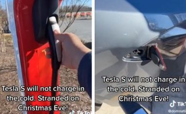 Amerikani bëhet viral pasi nuk po arrinte të mbushte makinën Tesla në të ftohtë