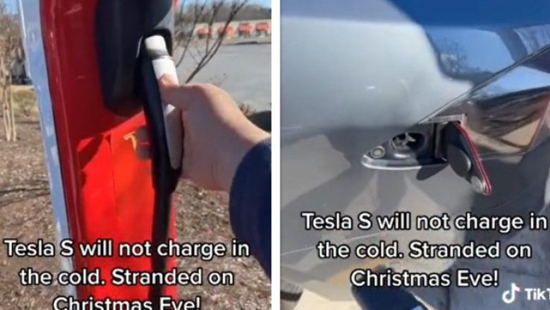 Amerikani bëhet viral pasi nuk po arrinte të mbushte makinën Tesla në të ftohtë