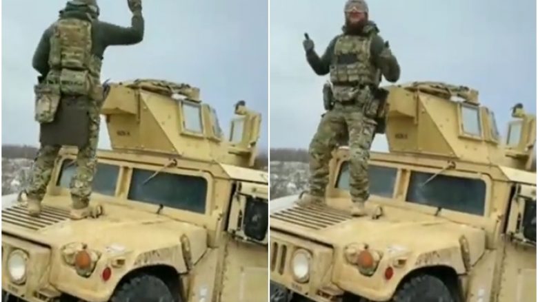 Ushtari ukrainas bën xhiron me vallëzimin e tij