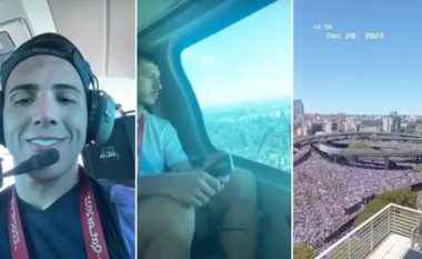 Lojtarët e Argjentinës fluturuan me aeroplan mbi Buenos Aires pasi u detyruan të braktisin autobusin e hapur