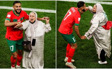 Sofiane Boufal dhe nëna e tij tërhoqën vëmendjen pas triumfit të Marokut – ata festuan fitoren duke kërcyer në fushë