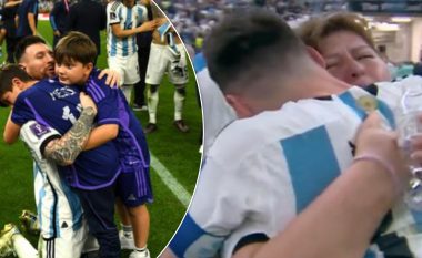 Moment emocionues – Messi feston triumfin e Argjentinës me nënën dhe fëmijët e tij