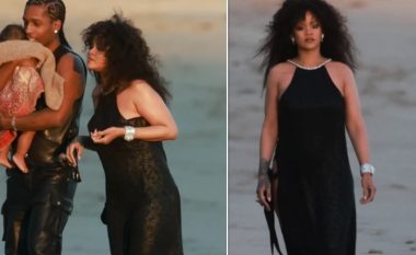 Rihanna dhe ASAP Rocky shijojnë pushimet, zbulojnë për herë të parë portretin e të birit