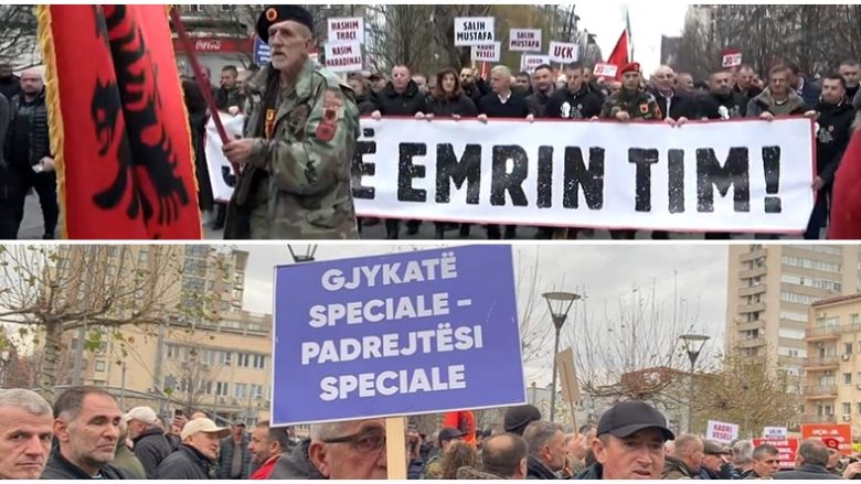 “Jo në emrin tim”, “Gjykatë Speciale-padrejtësi speciale”, qytetarë të shumtë protestojnë në Prishtinë kundër dënimit të Salih Mustafës