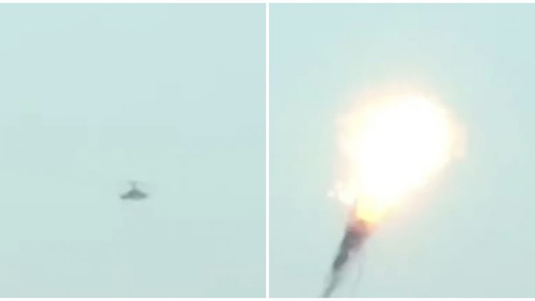 Raketa ukrainase godet helikopterin rus, shpërthen në ajër