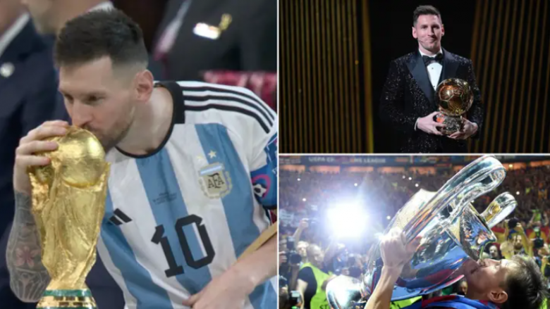 Messi u bë lojtari i 9-të në histori të futbollit që fiton Kupën e Botës, Ligën e Kampionëve dhe Topin e Artë