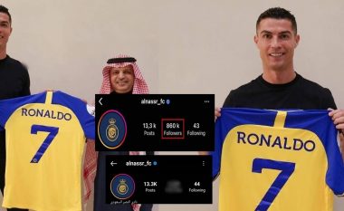 Me transferimin e Ronaldos, katërfishohen ndjekësit e Al Nassr në Instagram