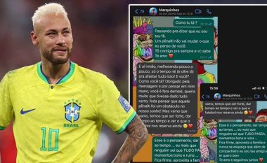 Neymar publikon mesazhe private nga WhatsApp-i, pas eliminimit të Brazilit nga Botërori