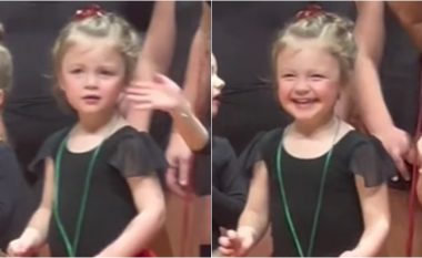 Reagimi i saj bëhet viral – momenti kur vogëlushja sheh familjen e saj në audiencë, ndërsa performonte në recitalin e saj të parë