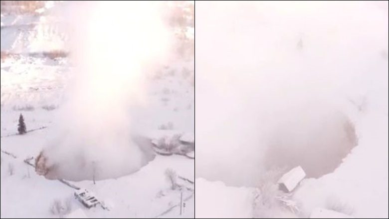 Një gropë gjigante shfaqet në vendpushimin e skijimit në Rusi – “Porta e Ferrit” detyroi banorët të zhvendoseshin nga shtëpitë e tyre