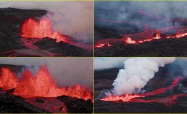 Pamjet nga helikopteri kapin momentin ‘e rrallë’ të vullkanit Mauna Loa – ndërsa një tjetër vullkan 30 km larg shpërtheu gjithashtu