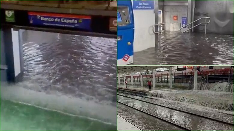 Disa stacione metroje në Madrid janë të detyruar të mbyllen për shkak të përmbytjeve – pasi stuhia Efraín godet Spanjën