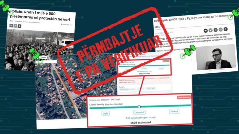 Hibrid.info: Policia dhe Petkoviq japin të dhëna të pasakta rreth numrit të pjesëmarrësve në protestën e organizuar në Rudar të Zveçanit