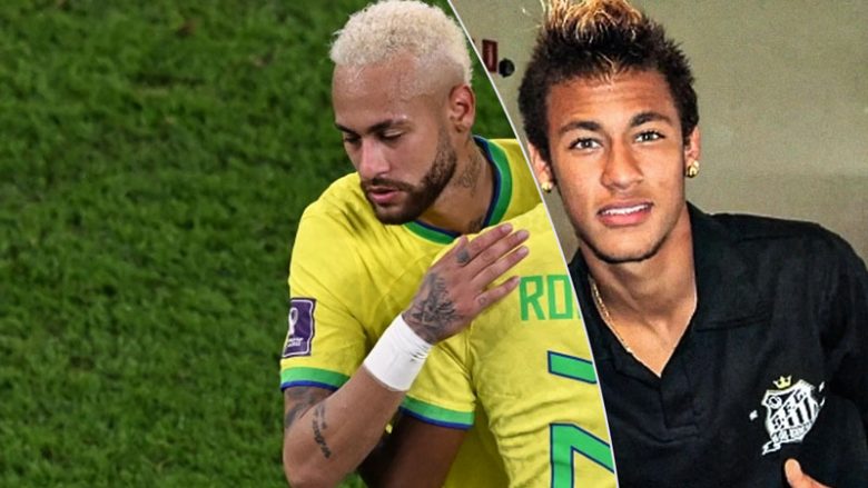Talenti i futbollit duket i panjohur në fotografinë si fëmijë me idhullin Neymar – nëntë vite më pas, Rodrygo është yll te Brazili dhe Reali