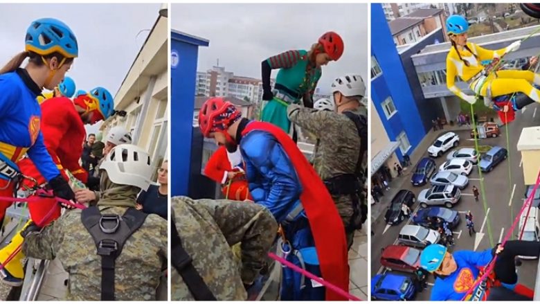 20 alpinistë të maskuar si superheronj lëshohen në objektin e Pediatrisë, argëtojnë fëmijët që po trajtohen në spital