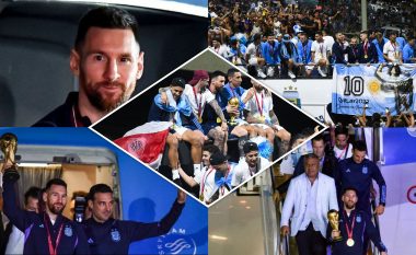 Messi me bashkëlojtarë priten si heronj në Argjentinë, pas triumfit në Katar