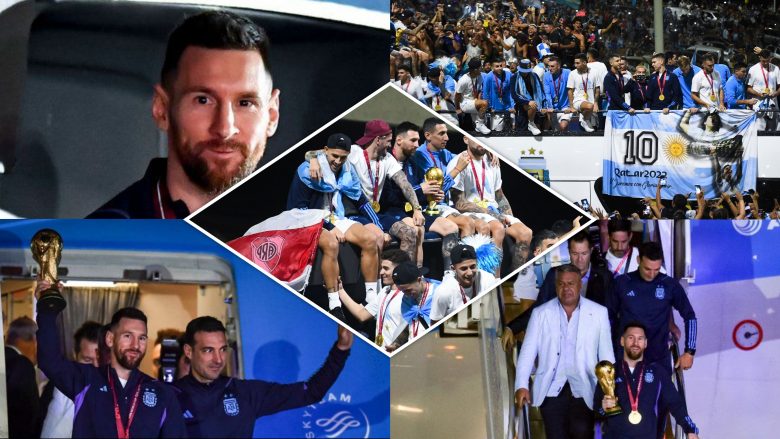 Messi me bashkëlojtarë priten si heronj në Argjentinë, pas triumfit në Katar