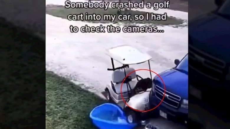 Gruaja u interesua se kush ia goditi veturën me karrocën e golfit, video e kamerës zbuloi fajtorin e papritur