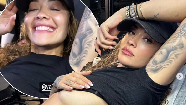 Rita Ora zbulon tatuazhin e ri afër gjoksit në imazhet e fundit