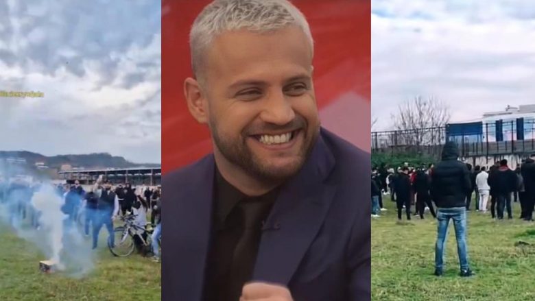 Qindra persona mblidhen jashtë shtëpisë së Big Brother VIP Albania për të treguar mbështetjen për Luiz Ejllin