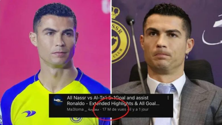 Një ‘YouTuber’ ka mashtruar të gjithë me golin e parë të Ronaldos për Al Nassr, video e publikuar ka 17 milionë shikime në 24 orë