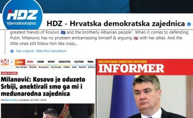 Deklarata e presidentit Millanoviq për Kosovën, një reagim i ashpër vjen edhe nga partia në pushtet e Kroacisë