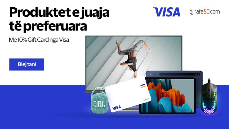 Blej dhe kurse me Visa në Gjirafa50, përfito 10% të vlerës si Gift Card