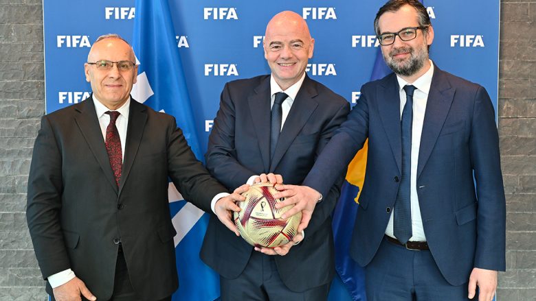 Presidenti i FIFA-s, Gianni Infantino takohet me Agim Ademin dhe ministrin Hajrulla Çekun në Zurich