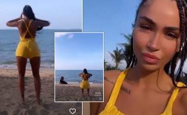 Arta Nitaj publikon video duke bërë ushtrime në plazh gjatë pushimeve në Tajlandë