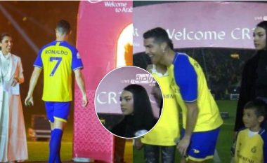 Shikimi që Georgina Rodriguez i dha Cristiano Ronaldos kur ai ‘nuk ia ndante sytë’ prezantueses arabe bëhet viral