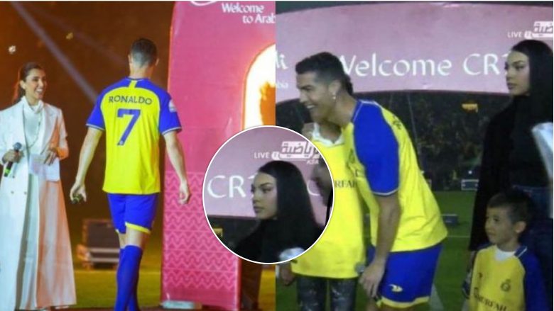 Shikimi që Georgina Rodriguez i dha Cristiano Ronaldos kur ai ‘nuk ia ndante sytë’ prezantueses arabe bëhet viral