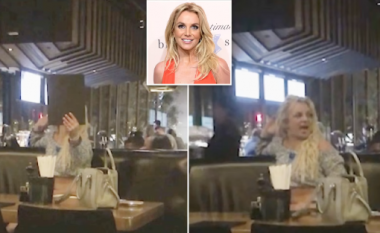 Britney Spears shihet e shqetësuar pasi klientët në një restorant në Los Angeles filluan ta fotografonin