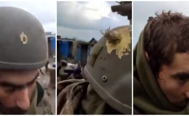 Plumbi i rusëve ia shpoi helmetën, por ushtari ukrainas shpëtoi pa më të voglin lëndim – pamjet bëhen virale