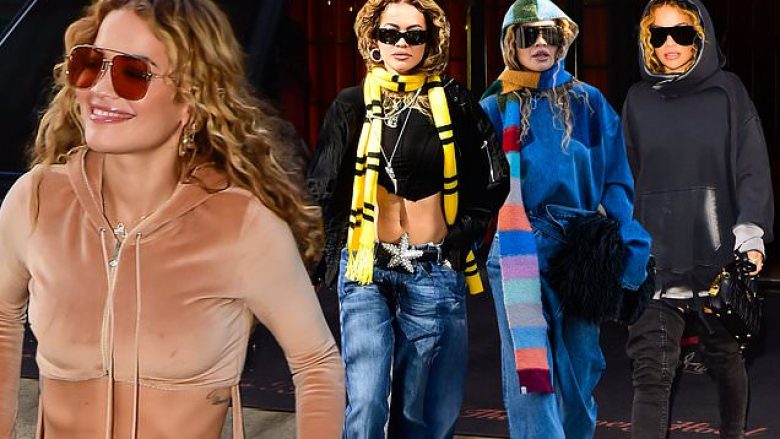Ikonike në modë dhe stil – Rita Ora bëri katër ndërrime veshjesh të mrekullueshme vetëm brenda një dite në New York