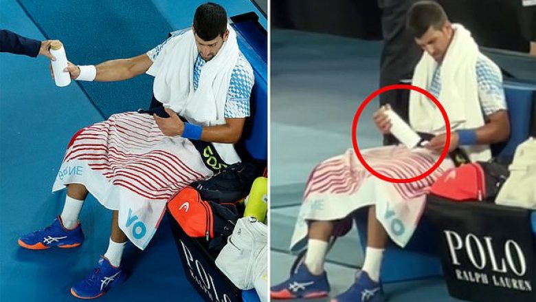 Novak Gjokoviç sërish konsumon pijen nga “shishja misterioze” – dyshohet se ka thyer rregullat e Australian Open
