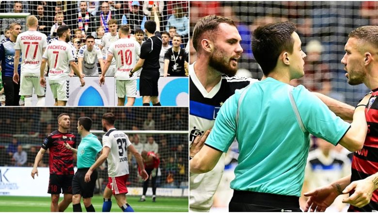 Podolskin e lëshojnë nervat në ndeshje bamirëse: Merr karton të kuq, gjuan gjyqtarin me ujë dhe i del punë edhe me reprezentuesin e Kosovës