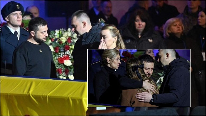 Zelensky i përlotur nderoi zyrtarët e lartë, të vrarë nga rrëzimi i helikopterit në Ukrainë
