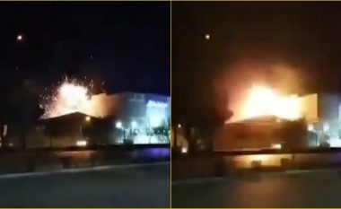 Pamje të shpërthimit të madh që tronditi fabrikën e armëve në Iranin qendror – sulmi thuhet se u bë me “dron-bombë”