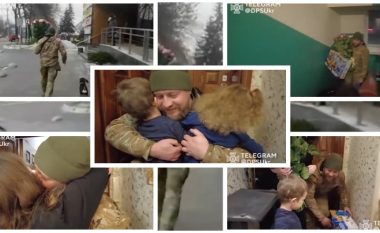 Befasia e këndshme, pjesëtari ukrainas i rojeve kufitare viziton familjen – nuk mungojnë lotët e gëzimit