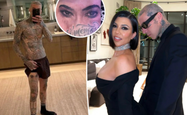 Travis Barker bën tatuazh sytë e Kourtney Kardashianit