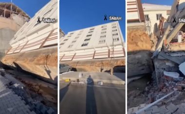 Tërmeti në Turqi, ndërtesa pesëkatëshe qëndron në formë të pjerrët – as edhe një të çarë nuk e ka