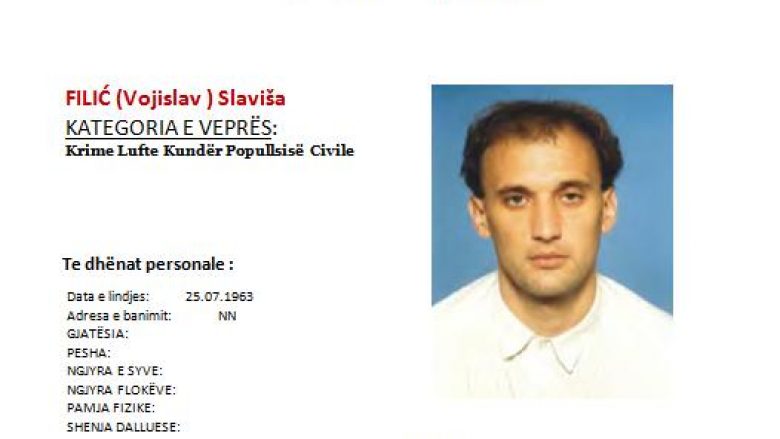 Policia kërkon ndihmë për gjetjen e Slavisha Filiq, dyshohet për krime lufte kundër popullsisë civile