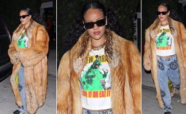 Rihanna kujdeset të shfaq stilin e saj unik në veshje edhe gjatë shtatzënisë së dytë