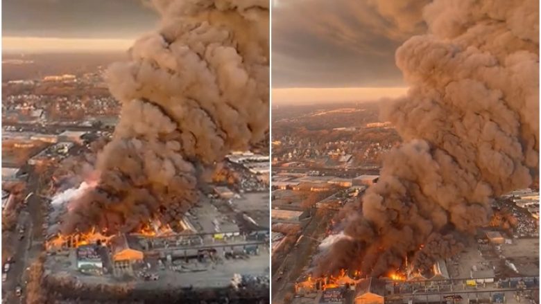 Një fabrikë në Chicago Heights shkatërrohet nga një zjarr masiv